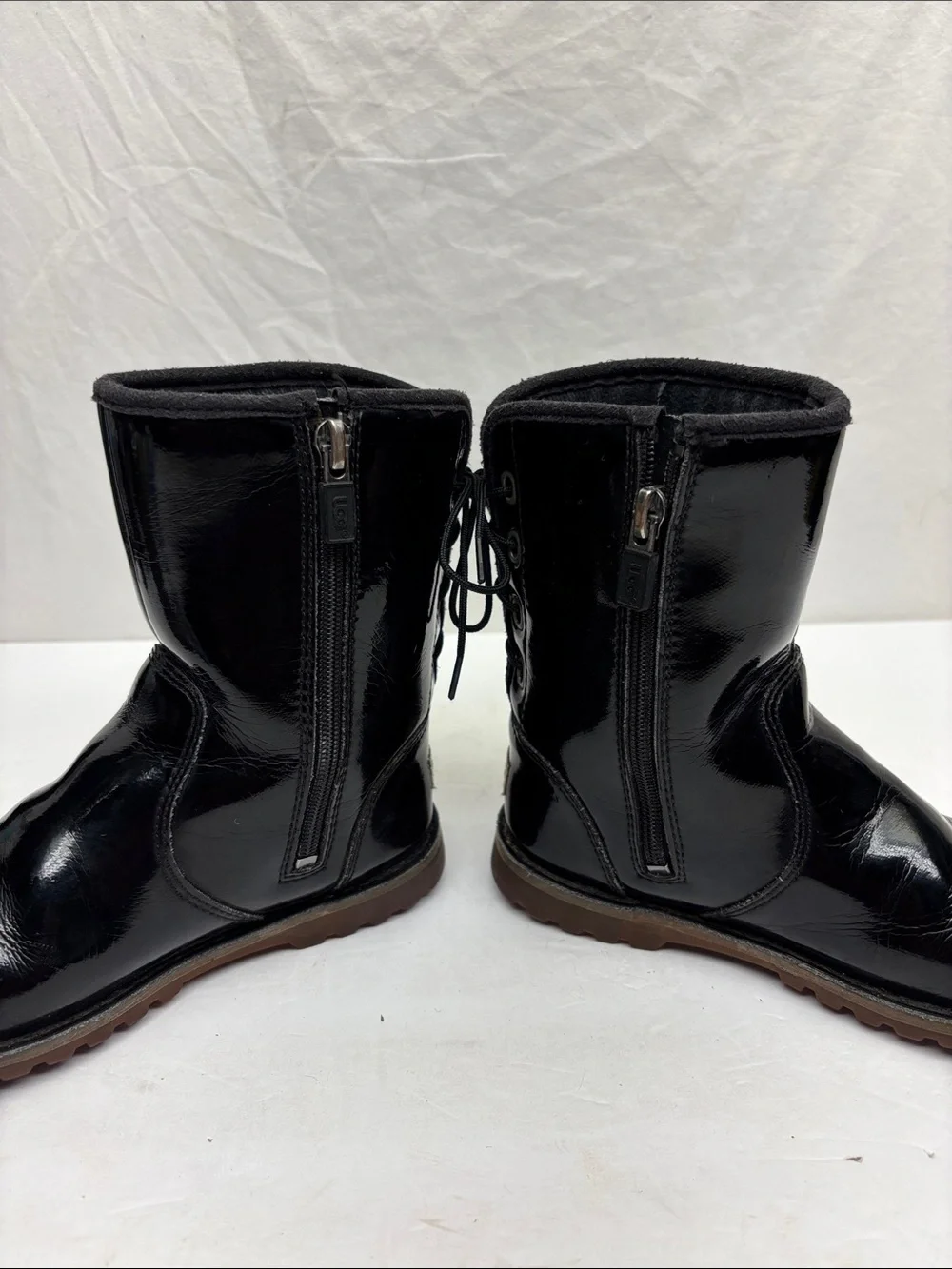 UGG Patent leather with zipper on side, size 12 toddler girl, box 72